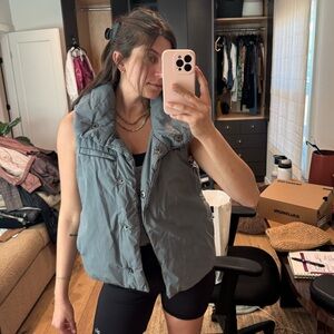 Free People Puffer Vest in Slate Gray